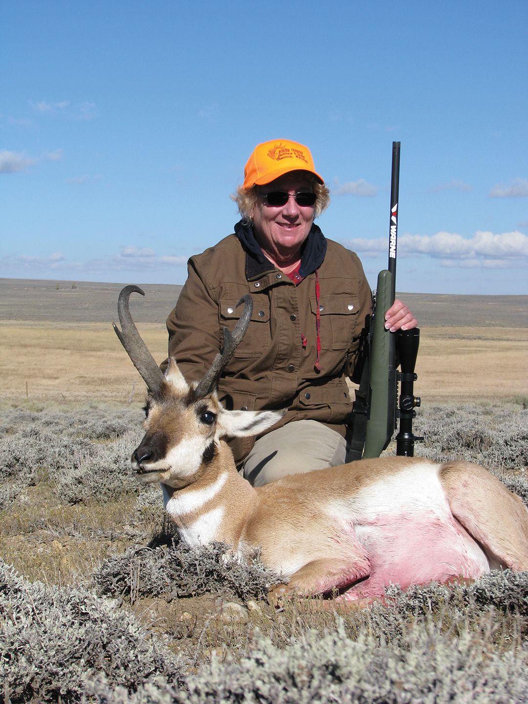 After a day and a half of trying to get close, this buck made it look easy, walking into range and standing broadside. Debbie Goetz took a minute to photograph her fine buck.